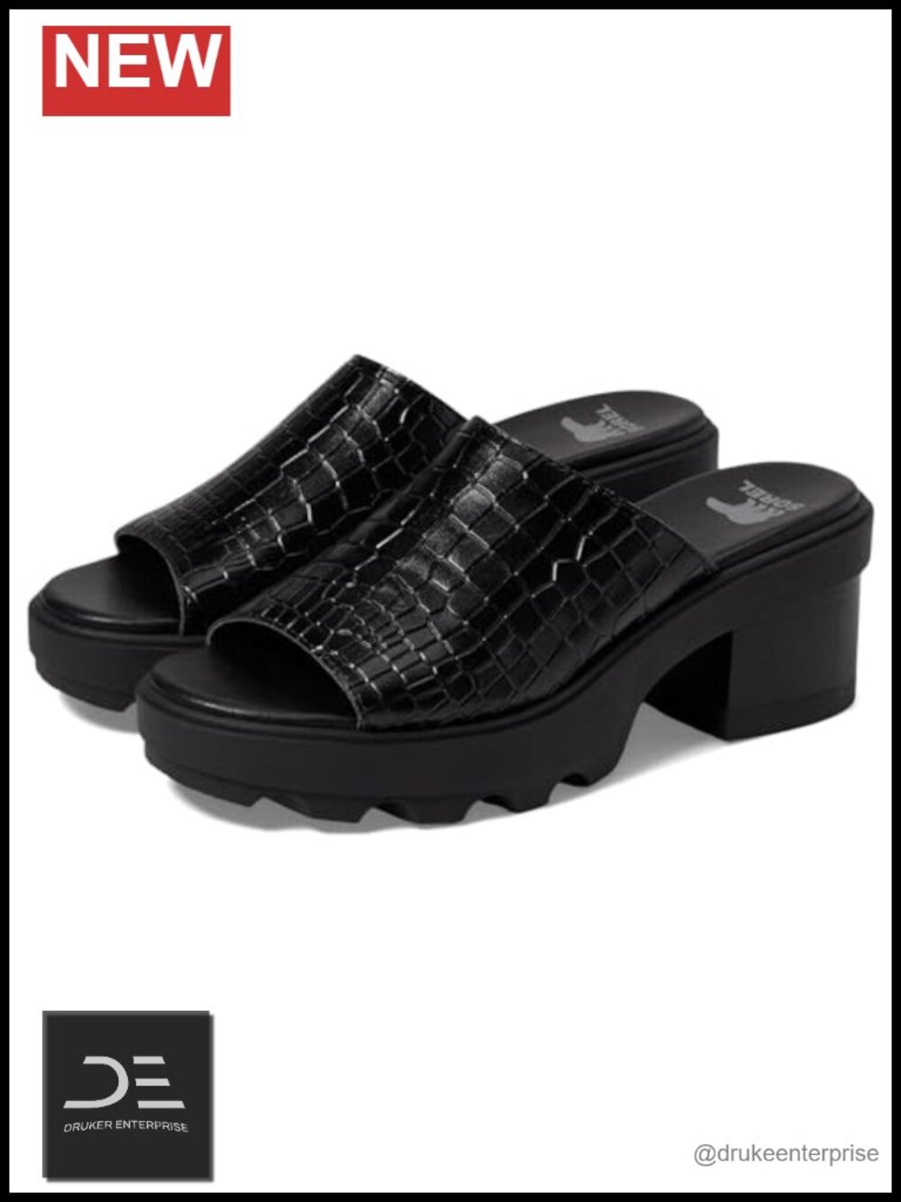 Sorel Joanie Heel Slide Leather Women's Block Heel Sandals
